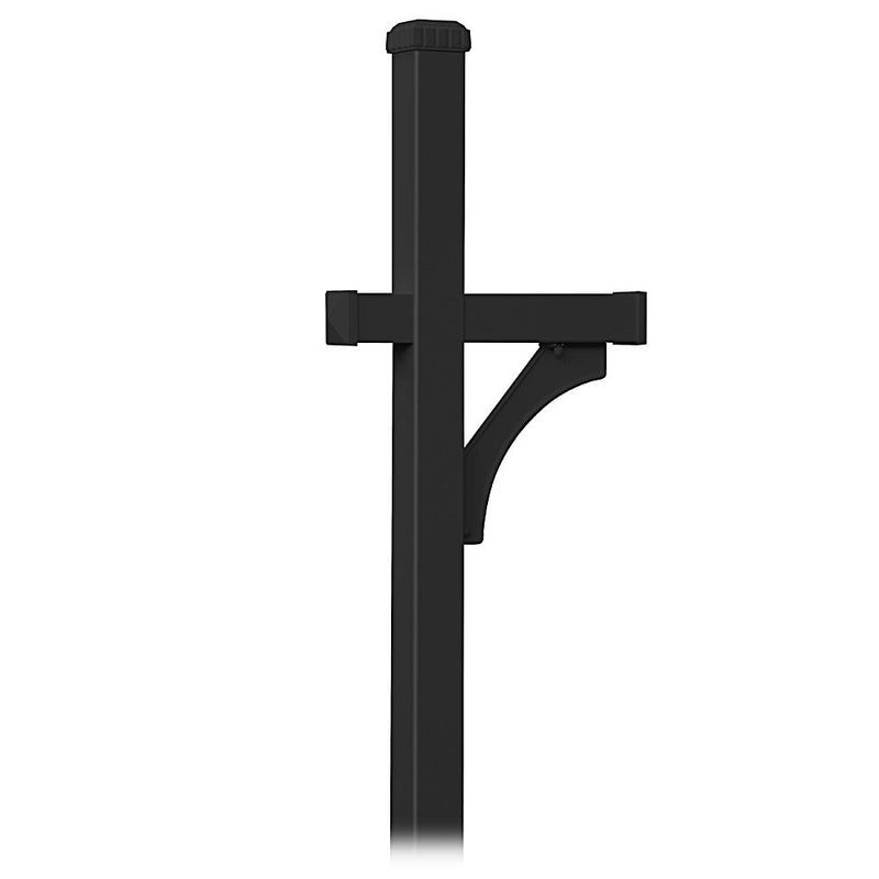 Salsbury Industries 4870BLK Deluxe 1 Sided in Ground Mounted Mailbox Post, Black