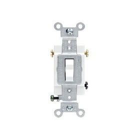 Leviton S02-CS315-2WS White Commercial Grade 3-Way AC Quiet Switch Toggle
