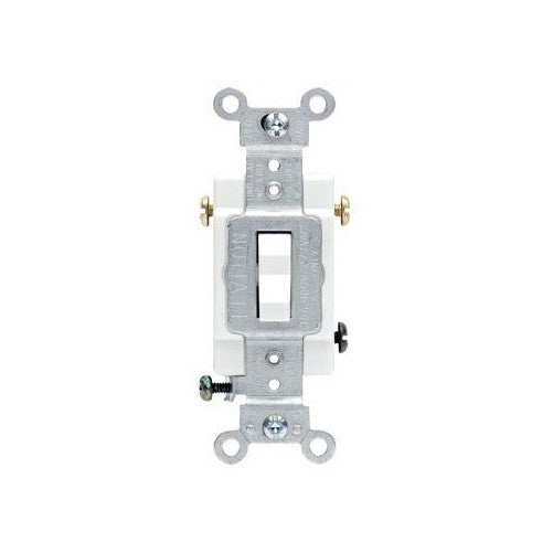 Leviton S02-CS315-2WS White Commercial Grade 3-Way AC Quiet Switch Toggle