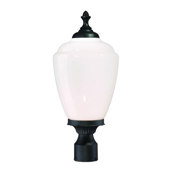 Acclaim 5367BK/WH Acorn Collection 1-Light Post Mount Outdoor Light Fixture, Matte Black