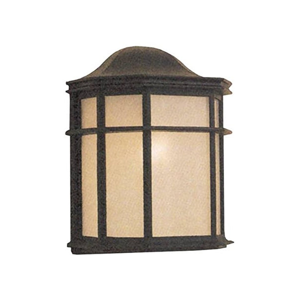 Sunset Lighting F7976-31 One Light Outdoor Pocket Lantern, Black Finish with White Acrylic Glass