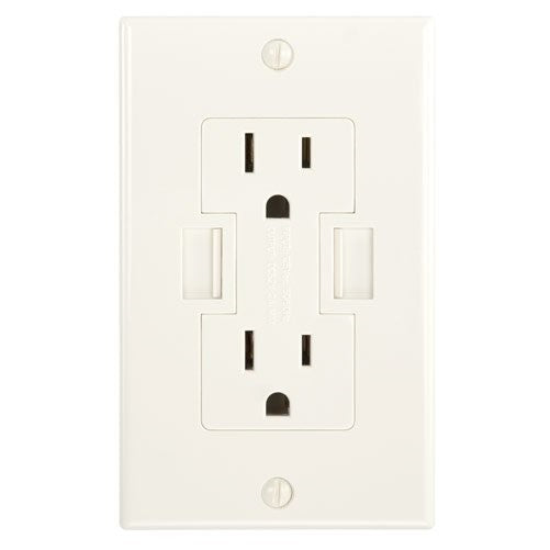 Newer Tech NWTPWR2U15ATRA Power 2U 15 Amp In-Wall Dual AC/USB Wall Outlet, Light Almond