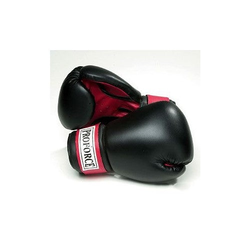 ProForce Leatherette Boxing Gloves Black w/Red Palm 8 oz