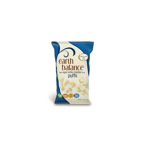 Earth Balance Vegan Aged White Cheddar Puffs, 4 Ounce (Pack of 12)