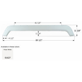 ICON Fleetwood Tandem Fender Skirt FS745, Polar White