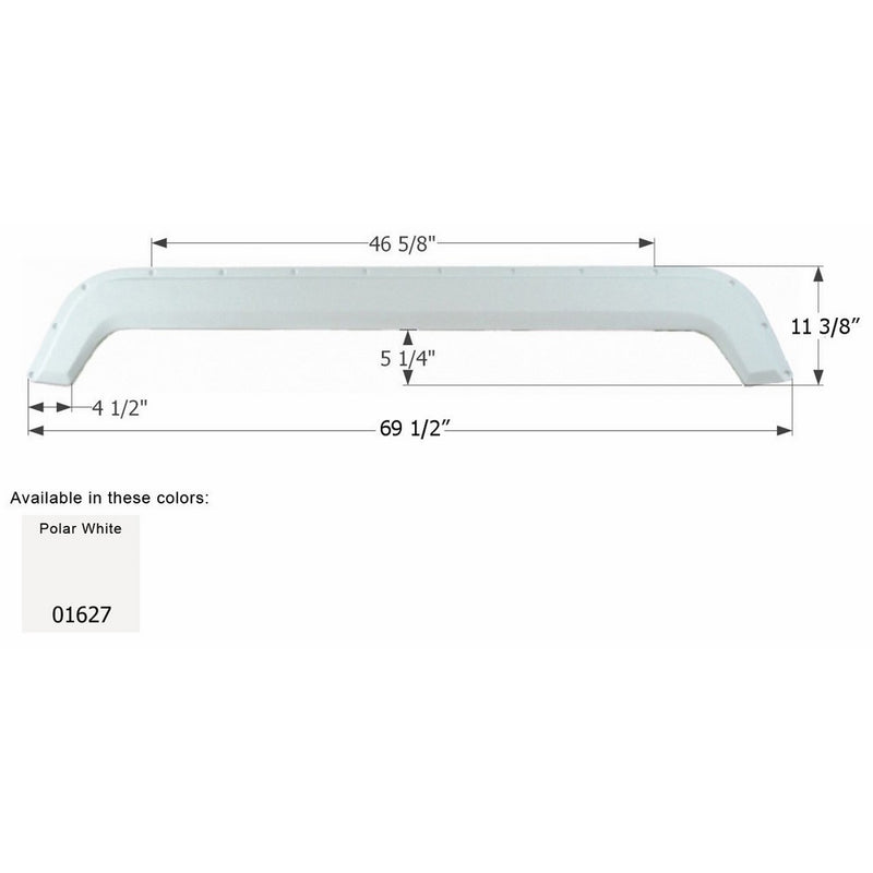 ICON Fleetwood Tandem Fender Skirt FS745, Polar White