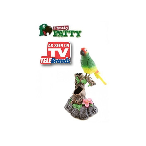 Chatty Patty - Electronic Talking Repeating Parrot Parakeet Bird - As Seen on TV