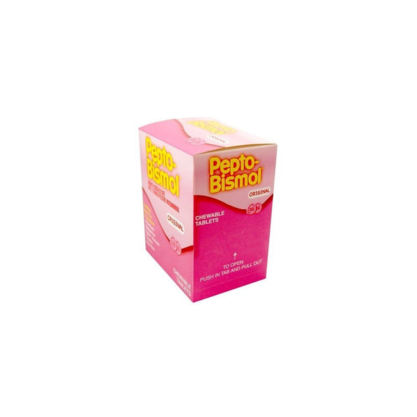 Pepto Bismol Individual Sealed 2 Tablets in a Packet (Box of 25 Packets) Total 50 Tablets