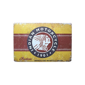 INDIAN MOTORCYCLE 1901, Metal Vintage Tin Sign , Retro Vintage Decor Tin Sign 8x12inch