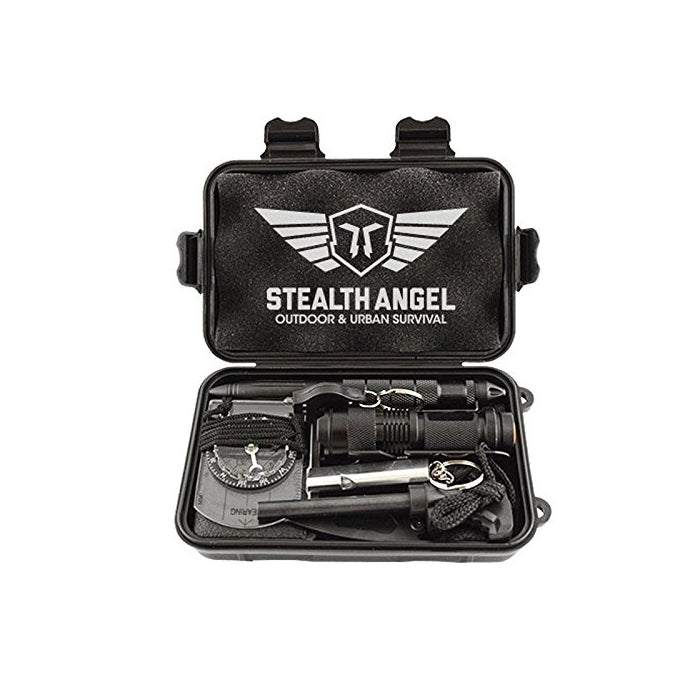 Stealth Angel Compact 8-in-1 Survival Kit, Multi-Purpose EDC Outdoor Emergency Tools and Evereyday Carry Gear, Official Stealth Angel Survival Kit
