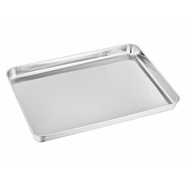 TeamFar Stainless Steel Toaster Oven Tray Pan Ovenware Professional, 12.5''x10'x1'', Non Toxic & Healthy, Rust Free & Mirror Finish, Easy Clean & Dishwasher Safe
