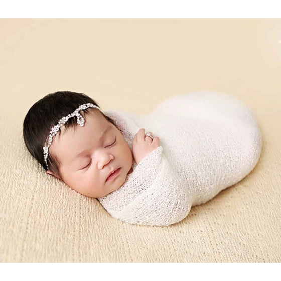 Sunmig Newborn Baby Stretch Wrap Photo Props Wrap-Baby Photography Props (Off-white)