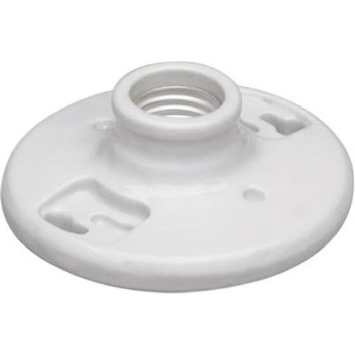 Leviton 9875 Porcelain Outlet Box Mount, Incandescent Ceiling Lampholder, Keyless, White