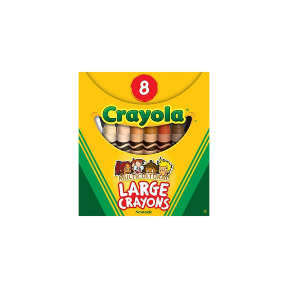 Crayola Binney & Smith (R) Multicultural Large Crayons, Assorted Specialty Colors, Box Of 8