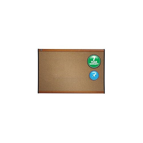 Quartet B243LC Prestige Bulletin Board, Brown Graphite-Blend Surface, 36 x 24, Cherry Frame