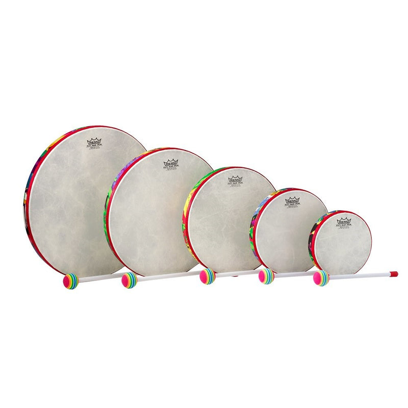 Remo KD-0500-01 Kids Percussion Frame Drum Pack - Fabric Rain Forest