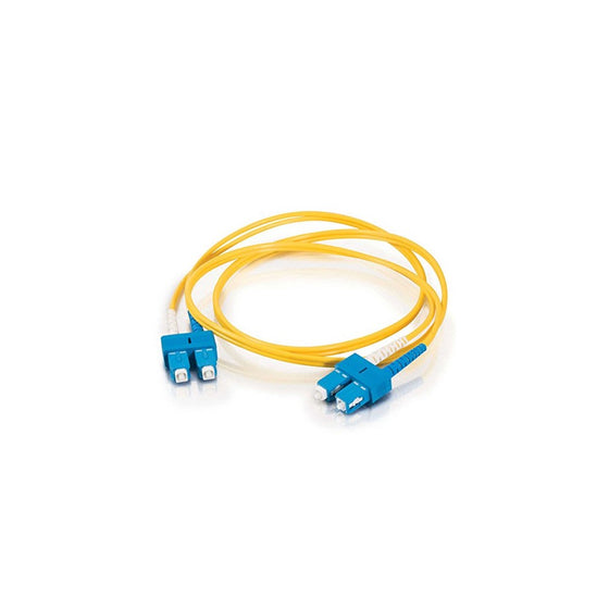 C2G/Cables to Go 12505 SC-SC 9/125 OS1 Duplex Single-Mode PVC Fiber Optic Cable (3 Meter, Yellow)