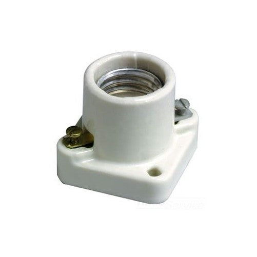 Leviton 19062 10 Pack Medium Base One-Piece Keyless Unglazed Porcelain Lampholder, White