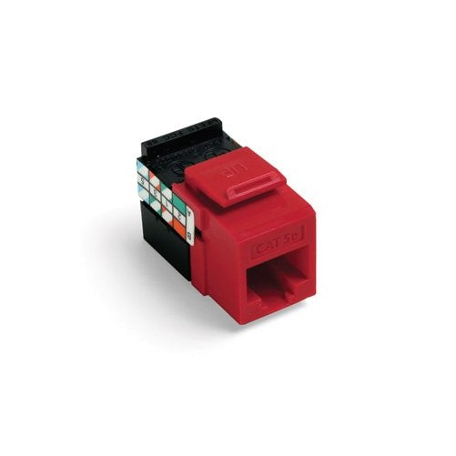 Leviton 5G108-RC5 GigaMax 5E QuickPort Connector, Cat 5E, Crimson