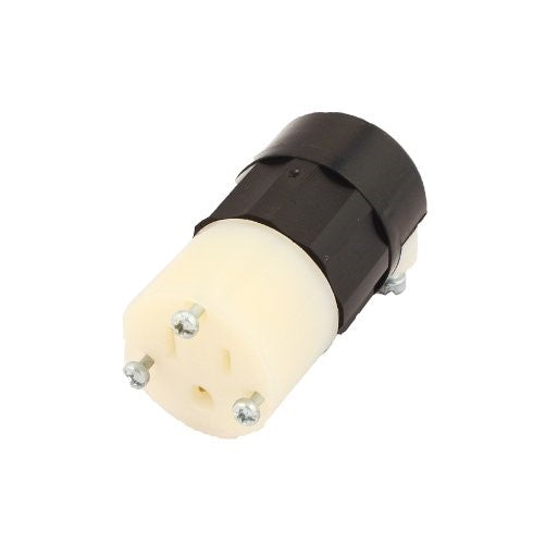 Leviton 5269-C 15 Amp, 125 Volt, Connector, Straight Blade, Industrial Grade, Grounding, Black-White