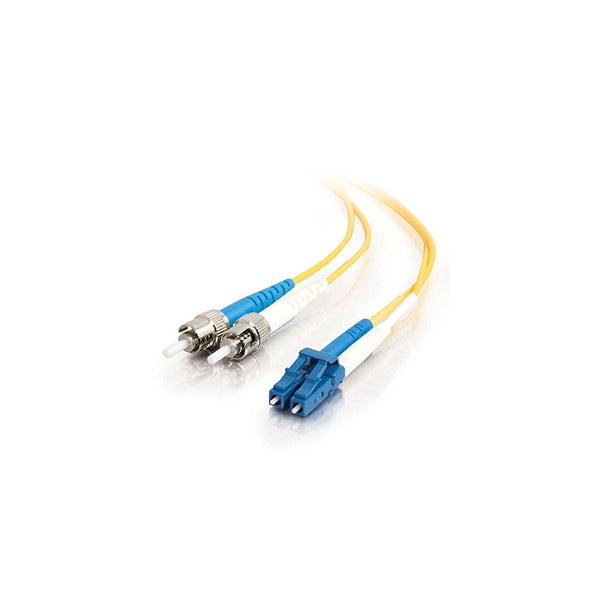 C2G/Cables to Go 37475 LC-ST 9/125 OS1 Duplex Single-Mode PVC Fiber Optic Cable (2 Meter, Yellow)