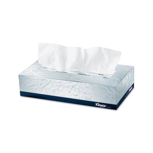 Kleenex 21606BX White Facial Tissue, 2-Ply, White, Pop-Up Box (Box of 125 Tissues)