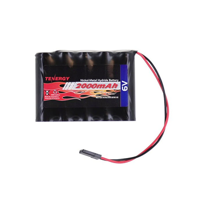 Tenergy 2000mAh 6V NiMH Rechargeable Battery Pack with Hitec Connector, RX Battery for RC Airplanes and RC Aircrafts