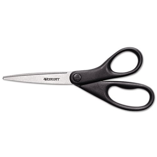 Westcott All Purpose Design Line Straight Scissors, Metallic Black, 8"