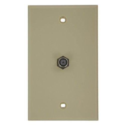 Leviton 40981-I Standard Video Wall Jack, F Connector, Ivory