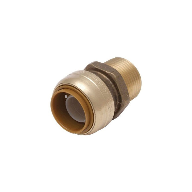 SharkBite U134LFA Straight Connector Plumbing Fitting, Male, 3/4 Inch by 3/4 Inch, MNPT, PEX Fittings, Push-to-Connect, Copper, CPVC