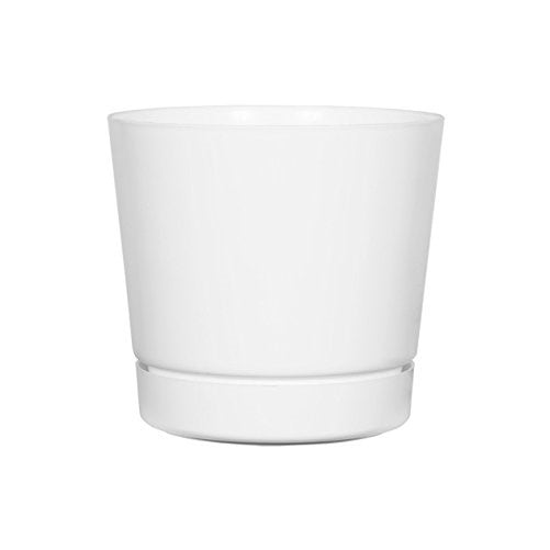 Full Depth Round Cylinder Pot, White, 8-Inch