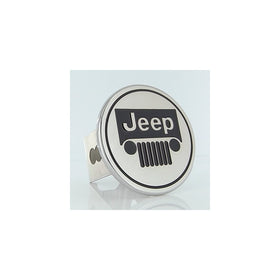 Au-tomotive Gold Jeep Grille Logo Steel Tow Hitch Cover Plug,Silver