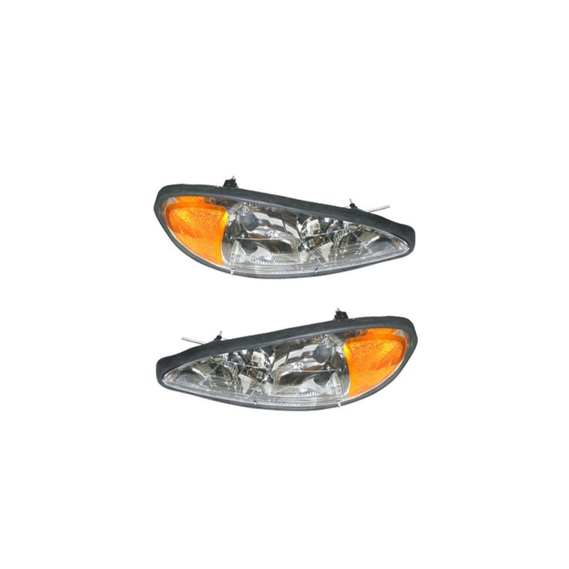 Pontiac Grand Am 1999-2005 99 00 01 02 03 04 05 Head Light Headlight Pair Set