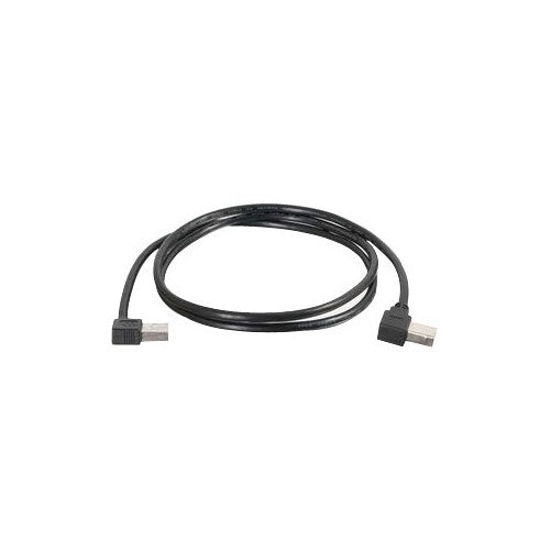 C2G 28111 USB Cable - USB 2.0 Right Angle A Male to B Male Cable, Black (9.8 Feet, 3 Meters)