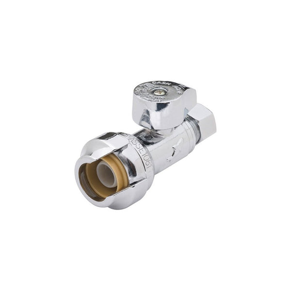 SharkBite 23337-0000LFA Straight Stop Valve 1/2 inch x 1/4 inch, Compression Fitting, Water Valve Shut Off, Push-to-Connect, PEX, Copper, CPVC, PE-RT