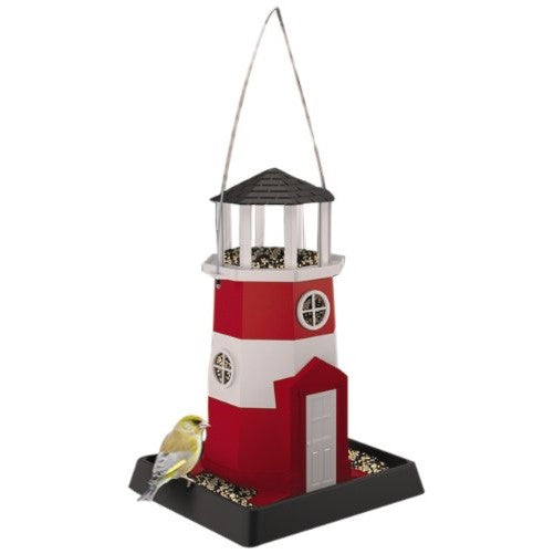 North States Village Collection Light House Birdfeeder- Red/White