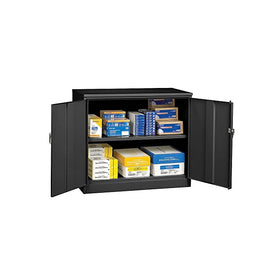 Tennsco Storage Cabinet - 36X18x30" - Unassembled - Black - Black