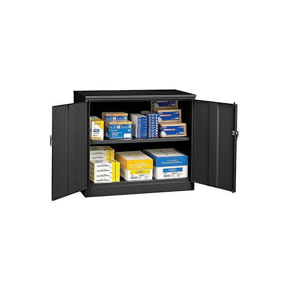 Tennsco Storage Cabinet - 36X18x30" - Unassembled - Black - Black