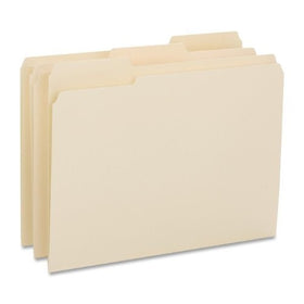 Business Source 1/3 Cut Top Tab File Folders - Box of 50 - Manila