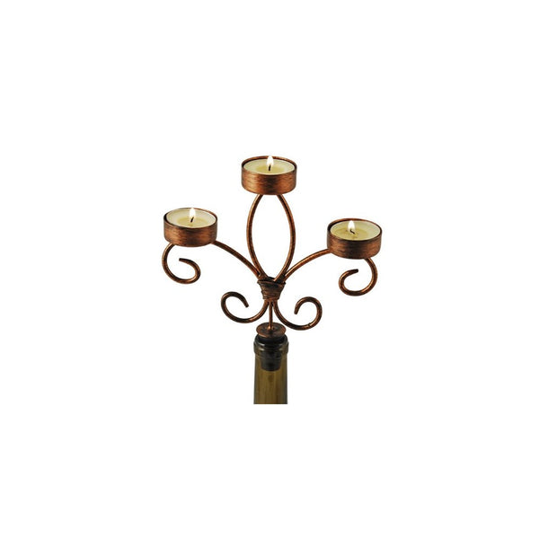 Twine Chateau Distressed Metal Finish Wine Bottle Candelabra by