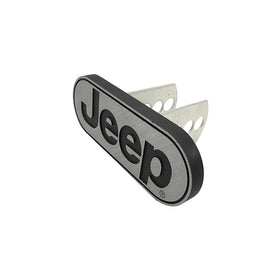 Jeep Logo Car Metal Brushed Chrome Hitch Plug Receiver Cover