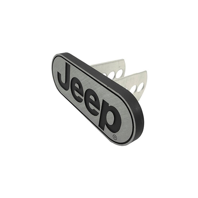 Jeep Logo Car Metal Brushed Chrome Hitch Plug Receiver Cover