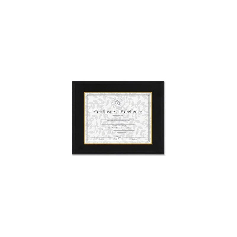 DAX Hardwood Document/Certificate Frame with Mat, 11 x 14, Black