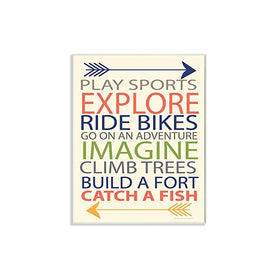 Stupell Home Décor Typography Art Wall Plaque, A Kid's To-Do List With Arrows, 11 x 0.5 x 15, Proudly Made in USA