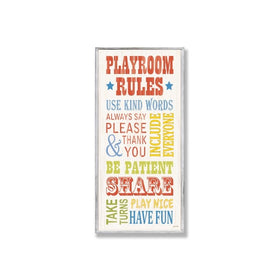 The Kids Room by Stupell Playroom Rules Use Kind Words Rectangle Wall Plaque
