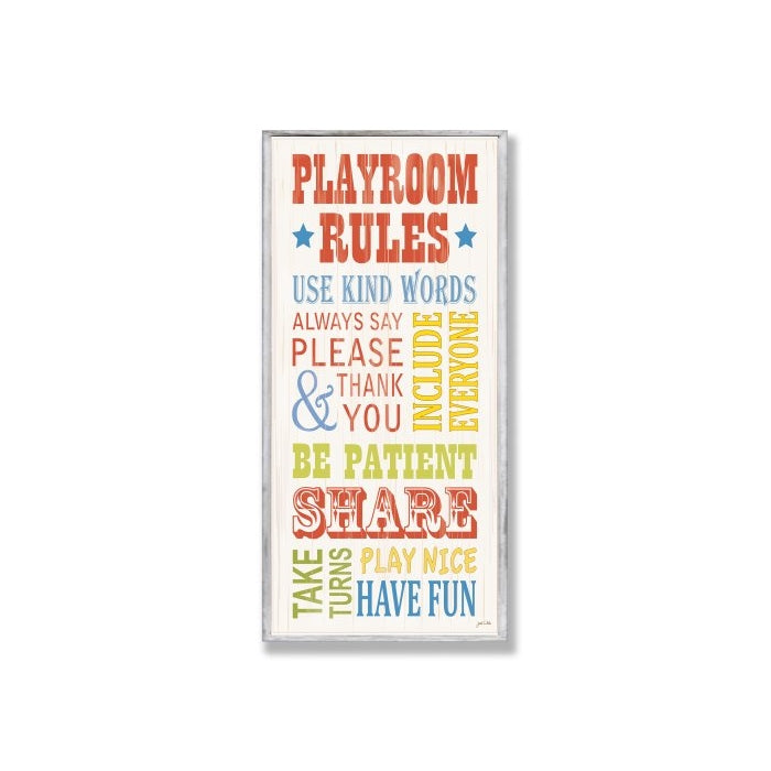 The Kids Room by Stupell Playroom Rules Use Kind Words Rectangle Wall Plaque