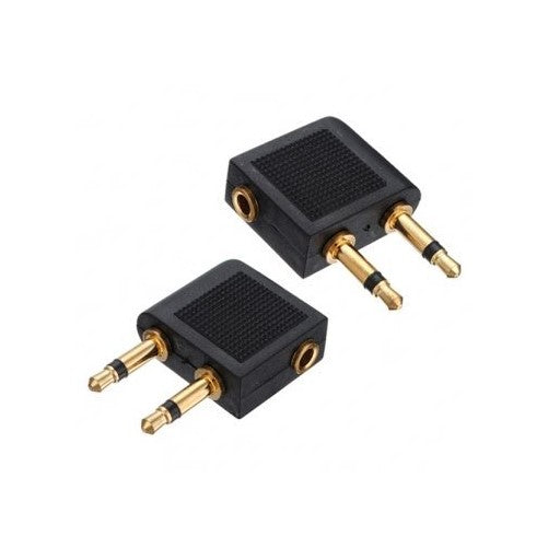 Ketofa 2x Golden Plated Airline Airplane Flight Adapter