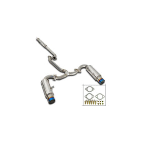 Spec-D Tuning MFCAT2-FRS12T-SD 4" Dual Outlet tips Subaru BRZ FRS 4" Exhaust Muffler w/Silencer Titanium Tip