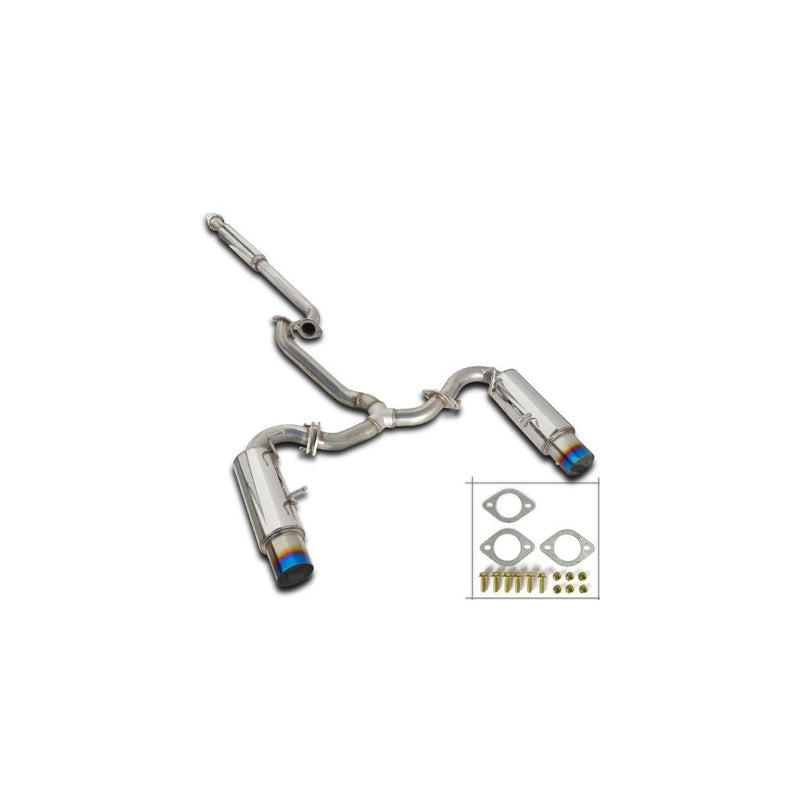 Spec-D Tuning MFCAT2-FRS12T-SD 4" Dual Outlet tips Subaru BRZ FRS 4" Exhaust Muffler w/Silencer Titanium Tip