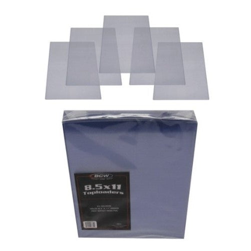 (5) 8.5 x 11 Document Topload Holders - Rigid Plastic Sleeves - BCW Brand